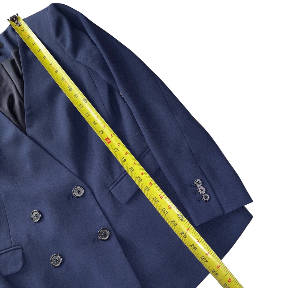 J.Crew French Girl Double Breasted Collarless Blazer Women's 2 Navy Blue H6285 - Picture 2 of 10